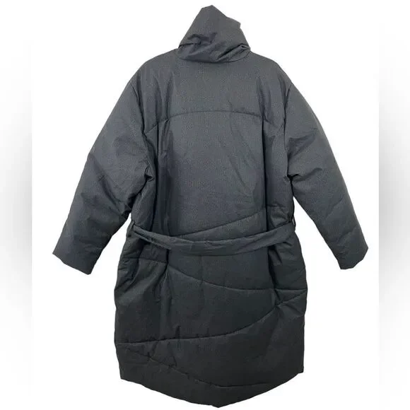 NWT Anthropologie Bernardo Wrap Puffer Jacket Plus Size 2X Black Belted Coat